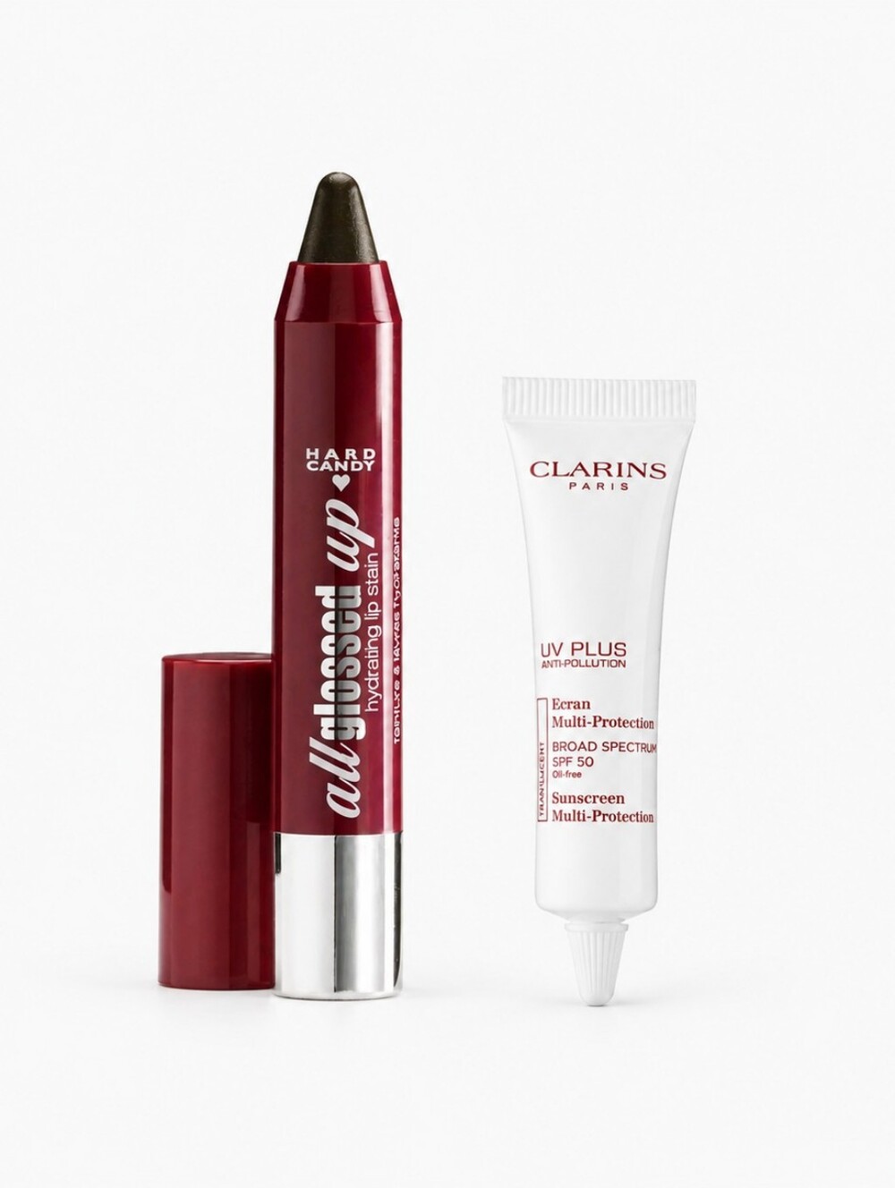 🍒❤️ Hard Candy Lip Stain + Clarins SPF 50 Sunscreen Duo Set